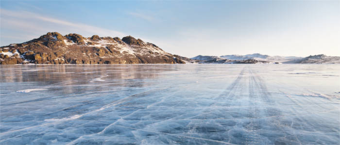Lago Baikal no inverno