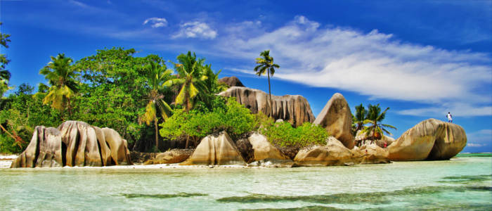 A rocky island in Seychelles