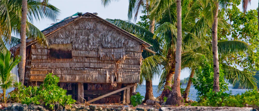 Typical huts on the Solomon Islands