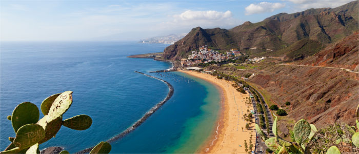 Beach and mountains on the Canary Islands