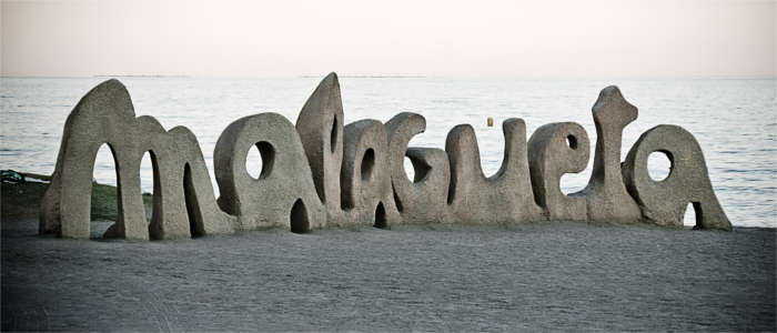 A popular beach in Málaga