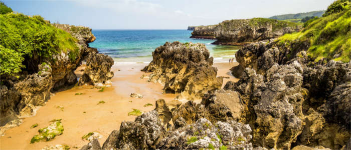 Rocky beach at the Costa Verde
