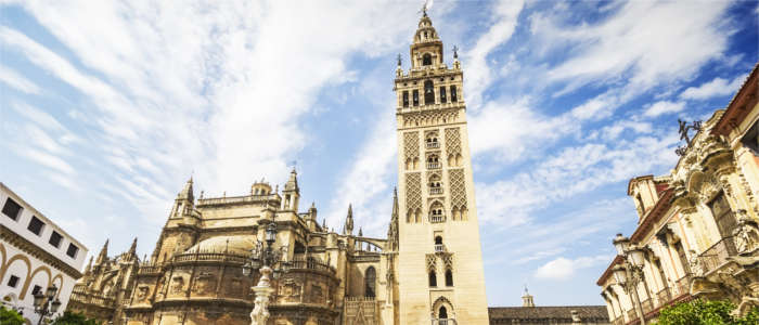 Moorish tower and the Cathedral of Seville