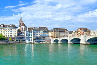 Basel with the Mittlere Brücke and Basel Minster