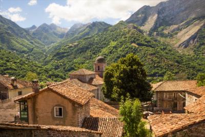 Mountain village in the Picos de Europa National Park