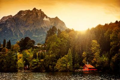 View of Mount Pilatus from Lake Lucerne