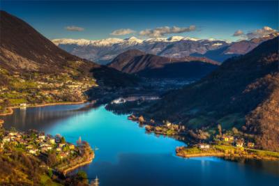 Lake near Bergamo in Lombardy