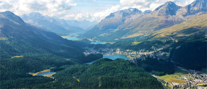 The populated Engadin valley