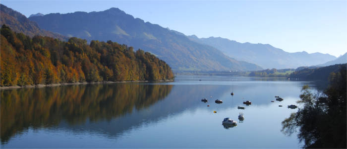 Lake of Gruyère in the Canton of Fribourg