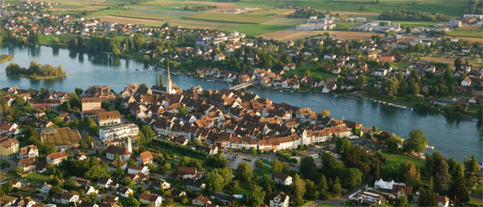 Town at Lake Constance in Switzerland