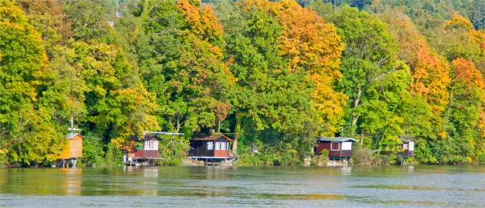 Houses at the Rhine in Northwestern Switzerland