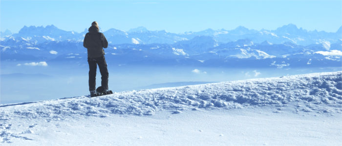 View of the French Alps from the Jura Mountains