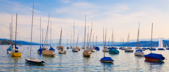 Lake Zurich with Boats