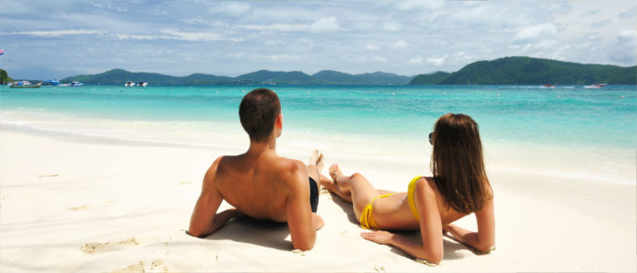 Relaxing on holiday in Thailand