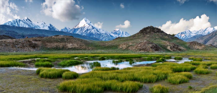 Summer lakes in the Tibetan mountainous region