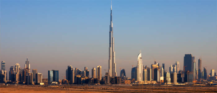 The skyline of Dubai with the Burj Khalifa