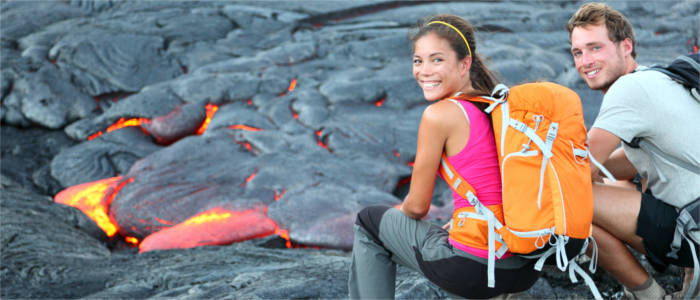 Lava tourists on Hawaii