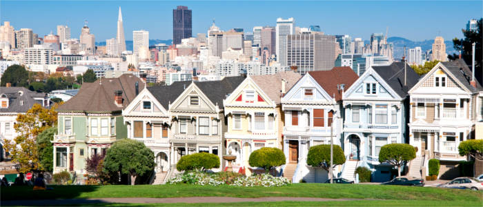 Victorian houses at Alamo Square