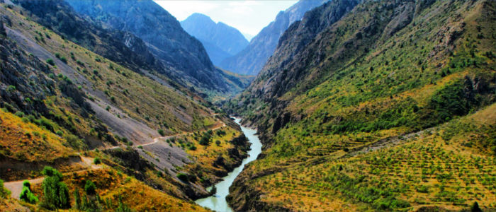 River in the mountains in Uzbekistan