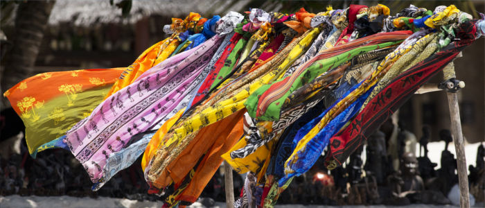 Fabrics on the market in Zimbabwe